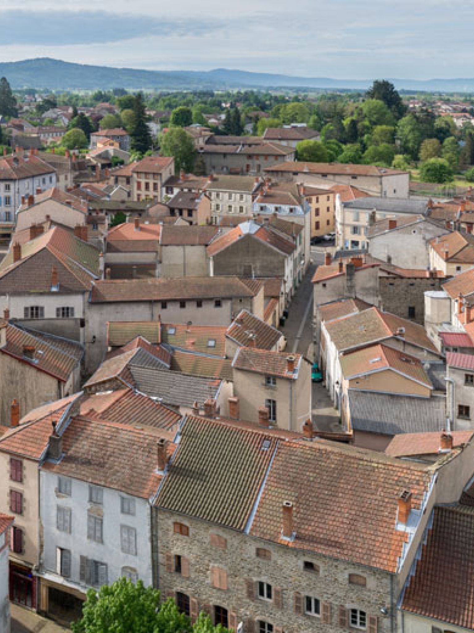 Vue aérienne d'Ambert